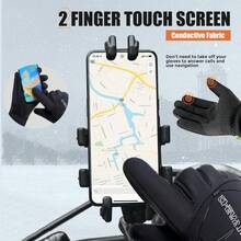 1 Pair Men's Winter Warm Gloves, Long Thickened Windproof Snowboard Cycling Sled Gloves, Adjustable Knob, Touchscreen Compatible
