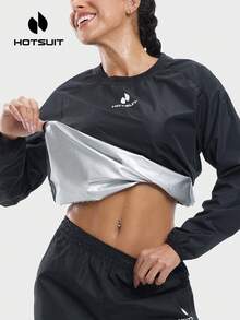 HOTSUIT Sauna Jackets Women Sweat Suits Sauna Shirt Gym Shirt Workout Sauna Suit Sport Top Gym Top Gym Clothes Gym Wear Sports Wear Sauna Suit Sauna Top, Valentine Gift - Black - View 10