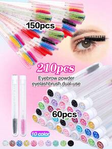 Waloshow 10 Colors Mixed 210pcs Wholesale Price Super Brush Kit Eyelash Extension Supplies Kit Disposable Lash Brushes Micro Swab Brush Mascara Wand Lip Brushes 70/140/210pcs - 彩色 - 查看 7