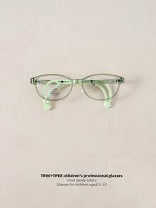 1pc 5-10 Years Old Kids' Fashion Oval Non-Prescription Glasses, TR90 Material Anti-Slip Anti-Fall Adjustable Temples, Blocking Blue Light, Suitable For Boys And Girls, Daily Wear - Curved Hook D - View 13