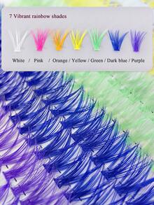 280 piezas DIY 7 colores del arcoíris 12mm pestañas postizas individuales en forma de D | Reutilizables para mezclar y combinar para Halloween, Acción de Gracias, Navidad, Año Nuevo, fiestas, cosplay, maquillaje glamoroso creativo