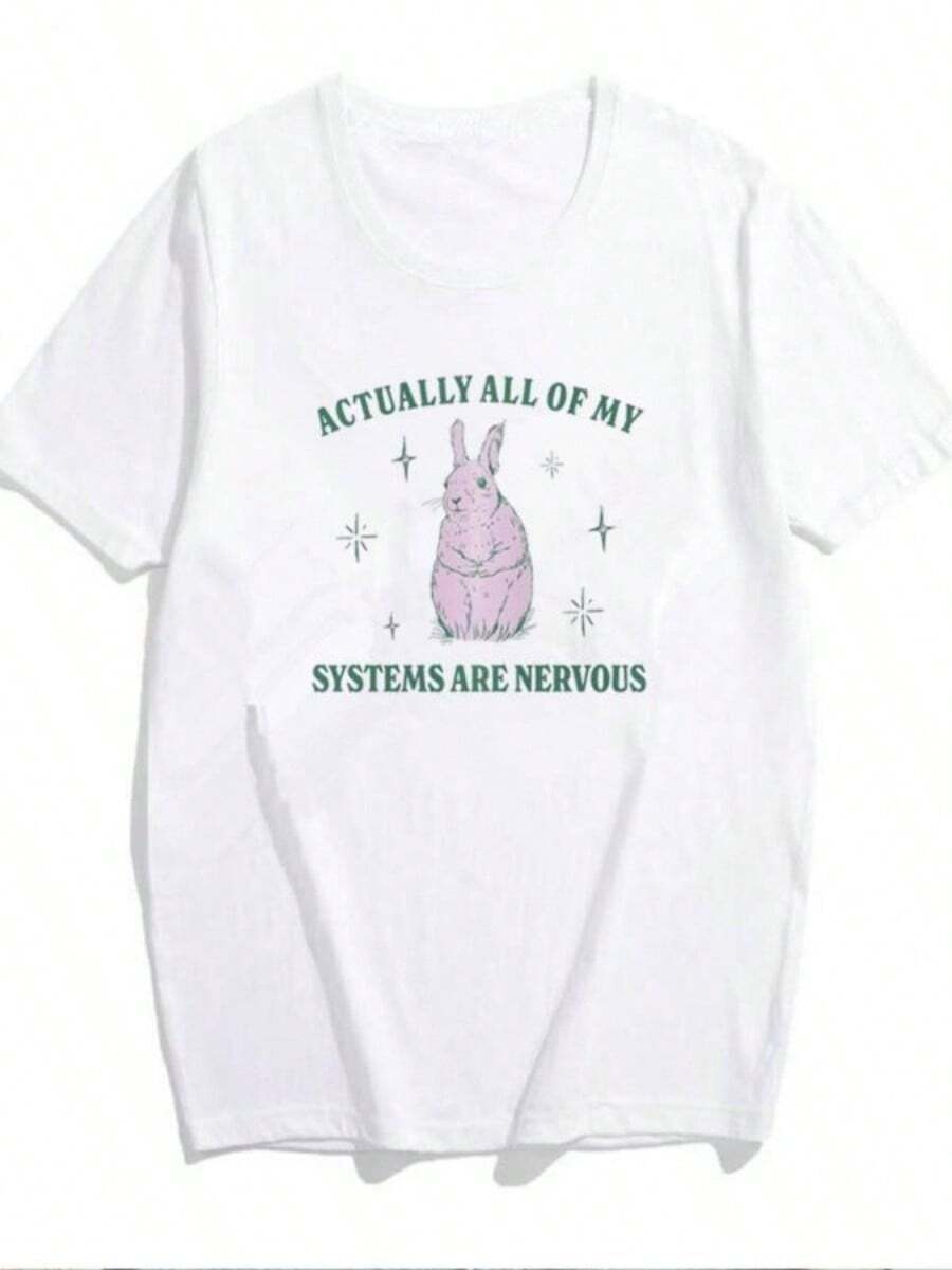 Actually All Of My Systems Are Nervous Funny Mental Health Shirt Meme Shirt Anxiety Tee Weirdcore Shirts That Go Hard - 白色 - 查看 1