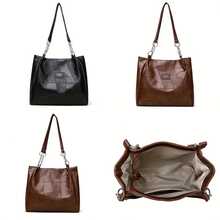 Women Shoulder Bag, Large Capacity Letters Handbag Soft Tote Bag for Casual Daily - Marrón claro - Ver 6