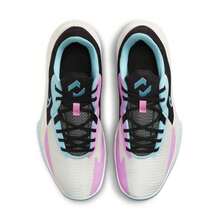 Nike Full-Wrap Cushioned Support Daily Training Men's Basketball Shoes, New Wear-Resistant Grip High-Performance Basketball Sneakers, Fashionable Multicolor Mixed Design Versatile Mid-Top Basketball Shoes, Court Weapon DD9535-102 - White, Blue and Black - View 6