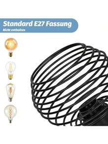 Vintage Pendelleuchte für Flur - Retro Flurlampe mit schwarzem Metallschirm, Industrieküchen-Beleuchtung, E27 Fassung (max. 40W), geeignet für Balkon, Gang und Schlafzimmer