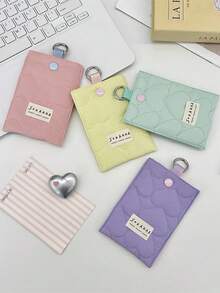 1 Stück gesteppte Liebes-Kartentasche, Damen Kleine/Große Kapazität Kartentasche, Studenten Kartenhalter Geldbörse, Bankkarten Tasche für Frauen, Mini Geldbörse, Münzbörse, Geldtasche, Y2K