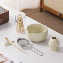5pcs Matcha Set With , Middle Eastern Style Matcha Beginning Set Includes Match Bowl (With Spout), Matcha Whisk And Whisk Holder, Scoop, Sifter, Perfect Matcha Kit For Matcha Tea Ceremony, Gifts For Birthday And Holiday