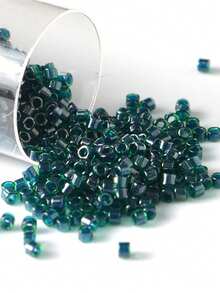 1.6毫米11/0 Delica 珠子10克玻璃种子珠光泽彩虹色日本11/0 Delica 珠子适用于手链首饰制作