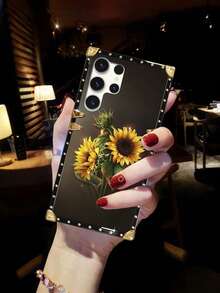 Flower 1pc Sunflower Pattern Rectangle Phone Case Compatible With Samsung Galaxy S25Ultra/S25Edge/S24+/S24 Ultra 5G/S24FE/A55 5G/A56 5G/Note20 Ultra/Note10+
