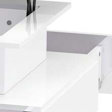 BALCONERA White Coffee Table (90x55x41.1 Cm) – High-Gloss Living Room Table With 16-Color LED Lighting, Open Display Shelf & 4 Pull-Out Drawers - White - View 9