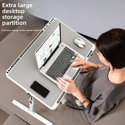 1pc Adjustable Folding Laptop Desk, Portable Bed Tray Table For Dorm, Study, Laptop