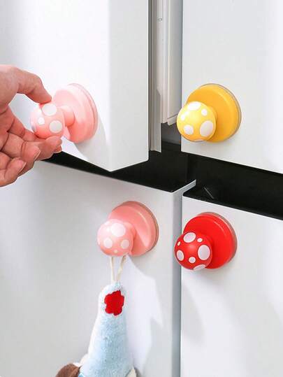 خطافان متعدد الوظائف بشكل فطر بكوب شفط للثلاجة، خطافات للتعليق في المنزل والسكن الجامعي دون الحاجة إلى ثقب