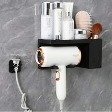 Wall Mounted Blow Dryer Holder, Suitable For Bathroom Rack Without Drilling, Blow Dryer Bathroom Storage Rack - Wall Mounted Hair Tool Organizer For Blow Dryer, Straightener And Curler Without Drilling