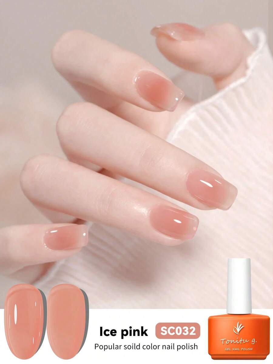 Tonitu g. Tonitu G 7ml Gelee Gel Nagellack - Nude Pink Rose Lila Rot Grau Burgund Braun, Abweichbar, UV/LED Aushärtung, transluzentes mintgrünes milchiges Semi-Permanentes Gel Nagellack für Maniküre Zuhause Salon & Nagelkunst, Geschenk für Frauen Nägel - 03 - Übersicht 1