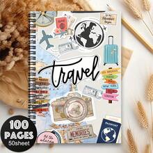 1 件复古旅行笔记本、旅行日记、旧地图笔记本、复古地图日记、旅行邮票笔记本、旅行计划器、家庭、情侣、朋友旅行记录、个人组织者、办公室计划 - 均碼 - 查看 5