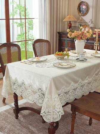 1 st 100 % polyester tjock sammetsduk elegant 3D-guldtråd broderad spetskant bordsduk, lämplig för kök, matbord, konferensbord, fyrkantigt/runt bord, skrivbord, soffbord, sminkbord, heminredning, fest, helgdag, bröllop, villa, trädgård, picknick, skåp, pianoöverdrag, vardagsrum, sovrum, inomhus/utomhus, året runt, rektangulärt/fyrkantigt bordsöverdrag, rumsdekor, fest, bröllop, utomhusmöbler, flera storlekar tillgängliga