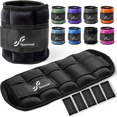 Juego de Pesas para Tobillo y muñeca de 2 Libras, Correas de Peso para muñeca y Tobillo Totalmente Ajustables para Fitness | 0.5-2 lbs por Tobillo, Paquete de 2 1-4 lbs