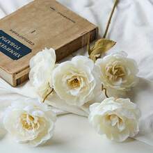 1/3/6 bông hoa sen và mẫu đơn giả bằng lụa, thân dài, thích hợp trang trí đám cưới, lễ kỷ niệm, cắm hoa tự làm, trang trí phòng khách, phòng ngủ, phòng ăn. - trắng - Xem 11