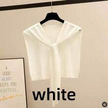 1 件女士条纹纯色针织披肩围巾，休闲可爱风格，适合室内外使用，防晒保暖配饰女士 - 彩色 - 查看 10