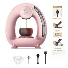 i Cafilas Single Serve Coffee Maker For K Pod& Ground Coffee, MINI Q Americano 2 In 1 Mini One Cup Coffee Brewer/Tea Maker With Coffee Filter/K Pod Adapter, 4-8 Oz Brew Sizes, Champagne/Pink/Grey Color