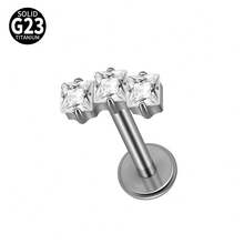 1PC Titanium Moon Zirconia Lip Piercing Internal Thread Cz Flower/Carrot Labret Tragus Ear Cartilage Flat Piercing Nose Piercing Jewelry - Titanium Original Color - View 18