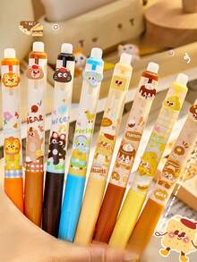 4支装 Apple Party 热可擦凝胶笔 | 可填充按压式中性墨水笔，适合男孩和女孩 | 软握 | 黑色和水晶蓝 | 高美感摩擦和魔法擦除可重写书写笔 - 彩色 - 查看 2