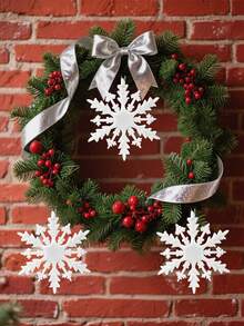 6Pcs Christmas Glitter Snowflake Ornaments, Plastic Snowflake Decorations For Christmas Tree New Year Holiday Party Decor Glitter Snowflake Ornament Plastic Glittered Snowflake Ornaments Sparkling Christmas Tree Decorations For Christmas Tree Decoration Wedding,Thanksgiving,Party