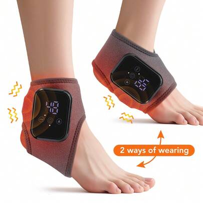 Hailicare Foot And Ankle Heating Pads, 3-Speed Hot Compress Vibration Ankle Protection, LCD Screen, USB Charging, Comfortable Design And Portability, Christmas Gift, Suitable For Giving To Parents