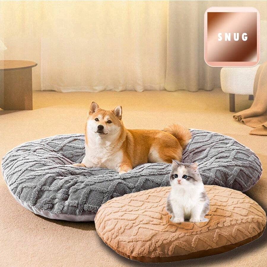 1 pieza Nuevo tapete para mascotas, tapete acolchado de felpa de coral con estampado para gatos y perros en otoño/invierno, cama para mascotas cálida y cómoda