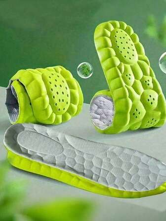 1 par de plantillas de espuma de memoria ultra cómodas para hombres y mujeres - Antiolores, absorción de sudor, masaje y soporte de arco para correr, deportes y uso diario - Solución de cuidado de los pies transpirable, ergonómica y antifatiga