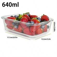 1/3 件大号玻璃食品储存容器，防漏密封盖 - 适用于微波炉、烤箱、冰箱和洗碗机，带通风口，可堆叠矩形餐食准备容器，适用于午餐、剩菜、房车和露营 - 白色 - 查看 15