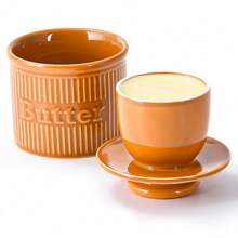 Ursword 1 Set Butter Crock With Lid For Countertop, Unique Ceramic French Butter Dish For Spreadable Soft Butter, Butter Container Holder With A Water Seal, Housewarming Gift, Kitchen And Home Decor, Different 6 Colors Available