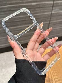 奢华透明防震盔甲手机壳，兼容 16/15/14/13/12 Pro Max/17 Pro Max/17 Air/16E/11 Plus/S26 Ultra/S25 Ultra/S24 Ultra/S22/S23 Ultra，透明亚克力边框保护套 - 無色 - 查看 3