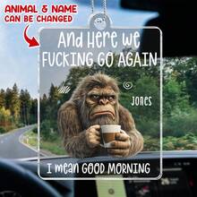 Catygift Personalized Animal Car Hanging Decoration, Custom Acrylic Auto Accessory, Unique Gift For Pet Lovers, Wildlife Themed Car Ornament