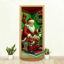 Decorative Christmas Door Cover In Sublimated Fabric 0.85x2.10 - CP-449 - View 1