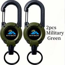 1/2 piezas Clip fácilmente desmontable para pesca al aire libre, pinza retráctil, alambre de acero, llavero multifuncional con gancho extensible, accesorios para mochila de camping, cordón retráctil anti-pérdida y soporte para tarjeta de identificación. Cordón de tracción portátil y ajustable.