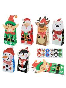 24 cajas de regalo navideñas - Embalaje de regalo para pequeños negocios, suministros para fiestas y decoración navideña - Multicolor - Ver 6