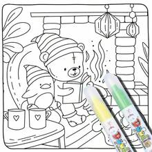 1 pezzo Libro da colorare Autunno Hygge, 20cm*20cm, 24 pagine, copertina morbida, ottima scelta per alleviare lo stress e godere della mente e del corpo, interazione genitore-figlio/colorazione immersiva, regalo di Natale e Ognissanti - Pezzo unico - Visualizzare 5