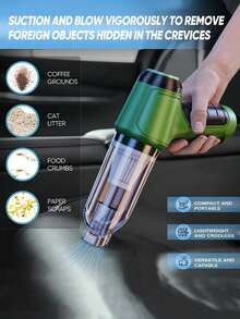 Portable Wireless Vacuum Cleaner, High-Power Mini Vacuum, Compressor Air Blower And Pump Handheld Vacuum With Brushless Motor Suitable For Car, Home, Office, Camping, Computer Keyboard Laptop Dust Cleaning Tool, 2400mAh - Multicolor - View 4