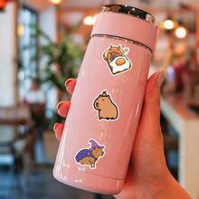 50pcs Capybara Stickers, Capybara Themed Accessories, Capybara Party Favors, Capybara Posters, Cute & Adorable Stickers, Capybara Gifts, Waterproof Vinyl Stickers Suitable For Laptops, Bumpers, Skateboards, Water Bottles, Computers, Phones, School Supplies, Back To School Season - Multicolor - View 8