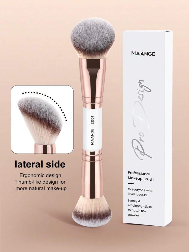 MAANGE 1/2/5/6支装双头多功能化妆刷套装，包含面部刷、散粉刷、腮红刷、遮瑕刷、轮廓刷、鼻影刷、眼影刷、细节刷、粉底刷和高光刷。采用优质合成刷毛，适用于日常面部彩妆，可搭配液体、膏状和粉状产品使用。可用于点彩、晕染和洁面。是美容化妆的理想配件，也是送给女性和女孩的绝佳礼物。 - 白色 - 查看 4