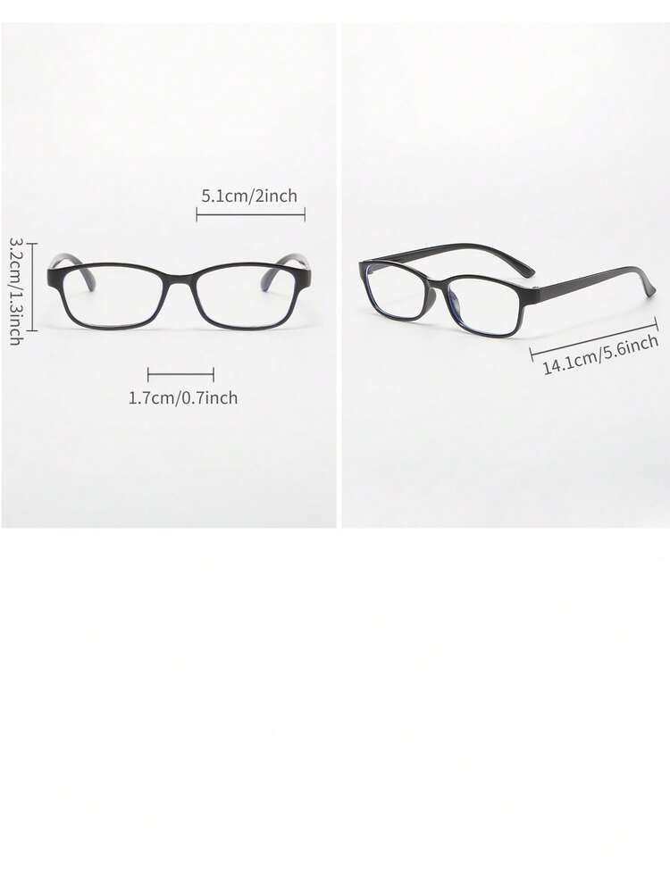 Square Plastic Computer/Gaming/TV/Phone Glasses, Reduce Eye Fatigue, Light Glasses, Fashion Clear Lens Eyeglasses Frame - Black - View 4