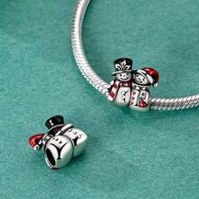 1Pc 2025 New Design Merry Christmas Gifts Santa Claus Christmas Tree Snowman Reindeer Dangle Charm Fit Bracelet Necklace Keychain Pendant Beads For Diy Jewelry Making Warm Winter New Year Surprise Gift For Women Girl Lover Friend Family - Silver - View 5