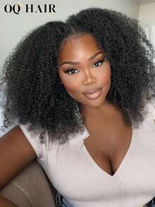 OQ Hair No Leave Out V Part With Elastic Drawstring Protective Style Afro Curly Glueless Wig 180% Density 14-16 Inch Bob Wig 18-30 Inch Long Wig Natural Black Top Quality Natural Looking Versatile Style Human Hair Wig Frontal Human Hair Real Human Hair Wigs Wear And Go Glueless Wig Human Hair Free Gifts Free Shipping Halloween Costumes Human Hair Wigs Halloween Travel Essentials Y2K Turn Up Baddie Holiday Vacation For Women - S1 - View 3