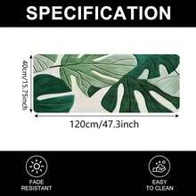 1 pieza Alfombra de baño con estampado de hojas verdes tropicales, alfombra de área pequeña adecuada para sala de estar, dormitorio, cocina, oficina, bañera, ducha, decoración de baño, superficie suave y esponjosa, para todas las estaciones, alfombra esponjosa, decoración del hogar encantadora. Ideal para decoración de baño o dormitorio, accesorios de baño, adecuado para decoración de entrada del hogar, decoración navideña, alfombra de cocina