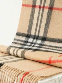 1 件经典格子围巾，适合情侣，男女通用温暖男友礼物，百搭秋冬时尚，高品质可翻转韩式颈保暖毯男士配饰男士围巾