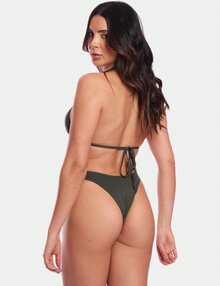 Bikini Set: Triangle Top + Bombom Panties Beachwear - Black - View 5