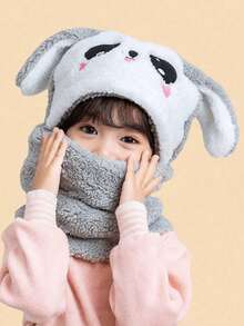3/1 件帽子手套套装，防风防寒加厚保暖熊猫形毛绒帽子和针织手套。 - 彩色 - 查看 26