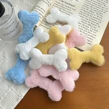 4pcs/Set Soft Plush Cat & Dog Bone Shaped Chew Toys - Soft Dental Toys For Small Dogs, Variety Of Colors, Textured Surface For Dental Health & Satisfaction, Lively Design, Soft Material