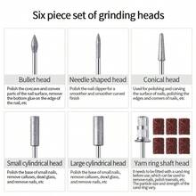 Professional Nail Drill Kit, USB Rechargeable Nail File Drill, 300mAh Lithium Battery High Capacity, Manicure & Pedicure Set, Home And Salon Nail File Kit, Nail Buffer Grinding Polishing Tools - Black - View 8